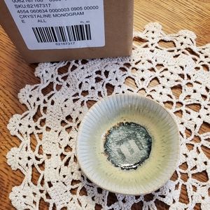 Anthropologie "E" Crystie Monigram Trinket Dish - green